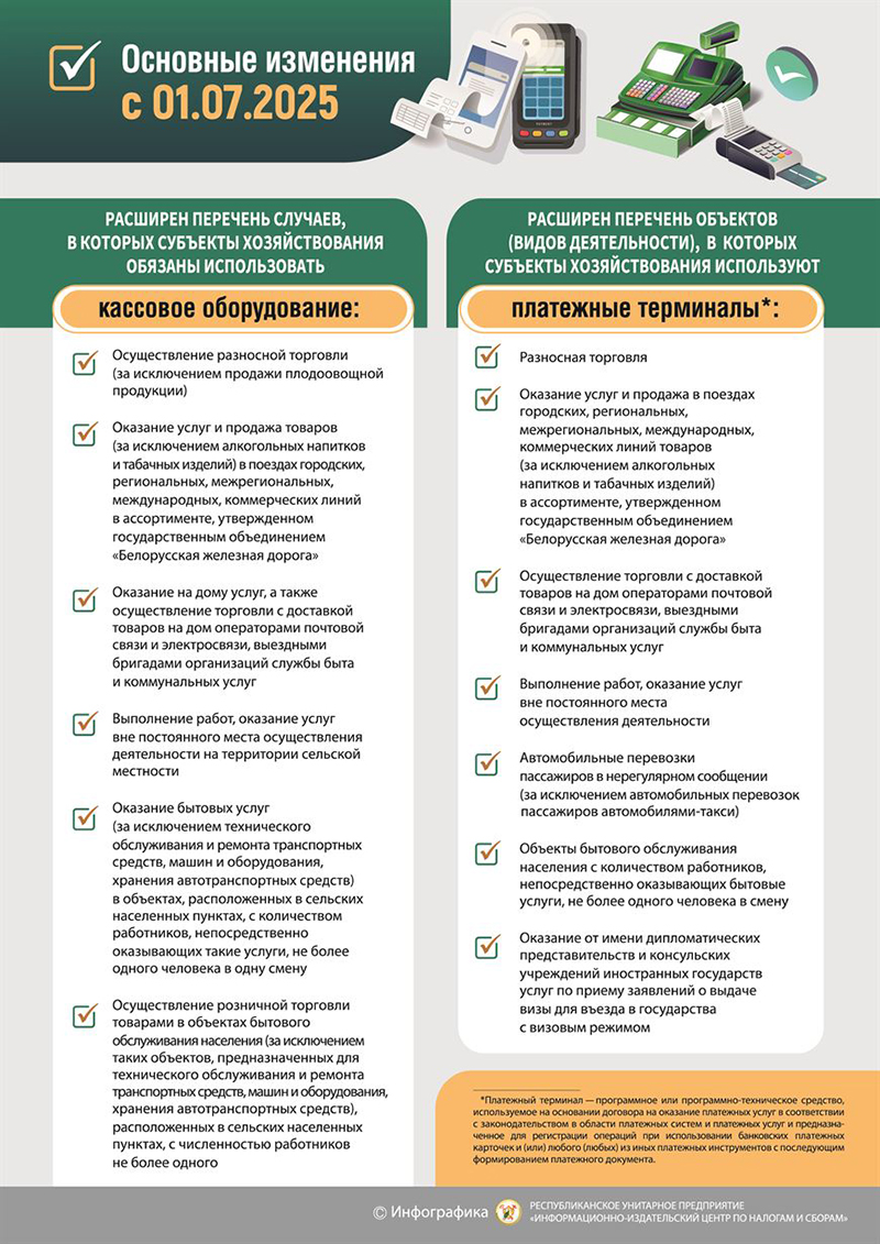О переходе с 1 июля 2025 года на использование кассового оборудования соответствующего новым требованиям