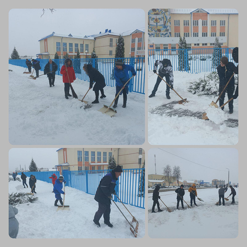 Рогачевцы «Про100 помогают– снег убирают»