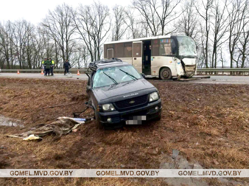 Под Рогачевом Ford столкнулся с автобусом - один человек погиб, пять доставлены в больницу