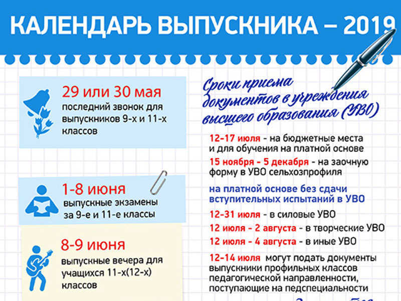 Календарь выпускника-2019