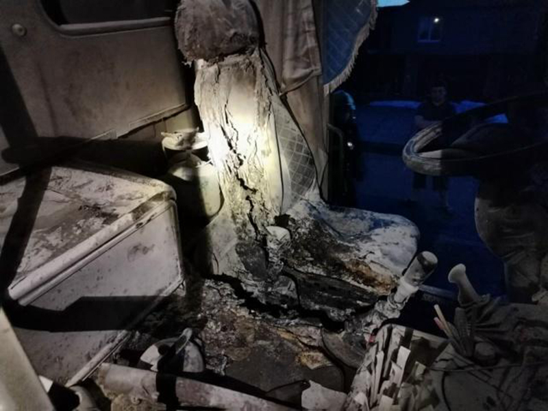 В Заболотье горел грузовик