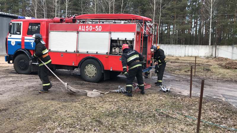 В рамках «Единого дня безопасности» рогачевские спасатели провели учения в санатории «Приднепровский»