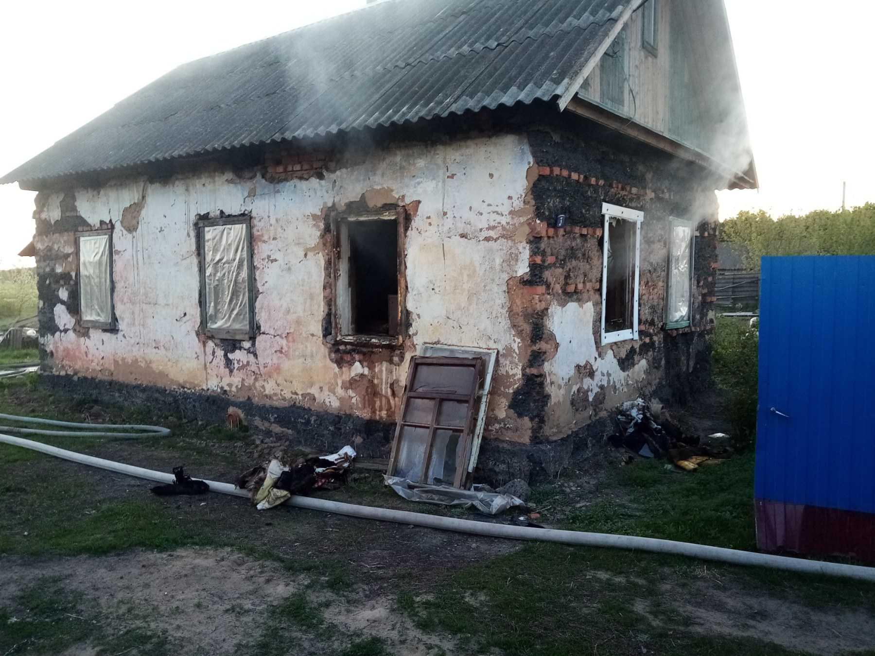 Рогачевский район. В деревне Cтреньки горел дом
